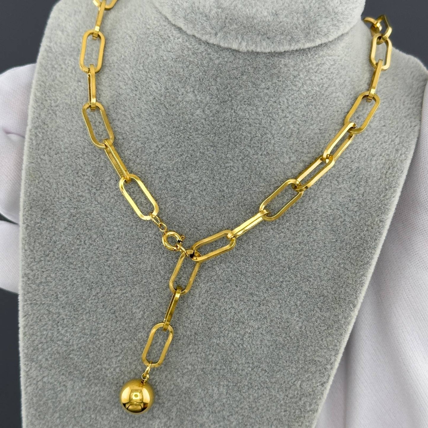 Necklace, 18K Gold Plated Steel