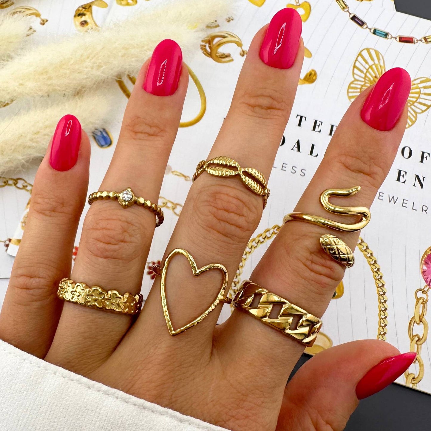 Snake Ring, 18K Gold Plated Steel