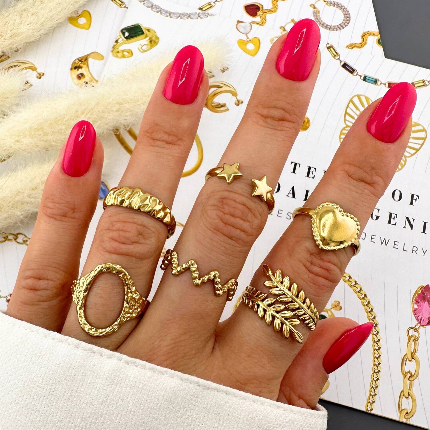 Ring, 18K Gold Plated Steel