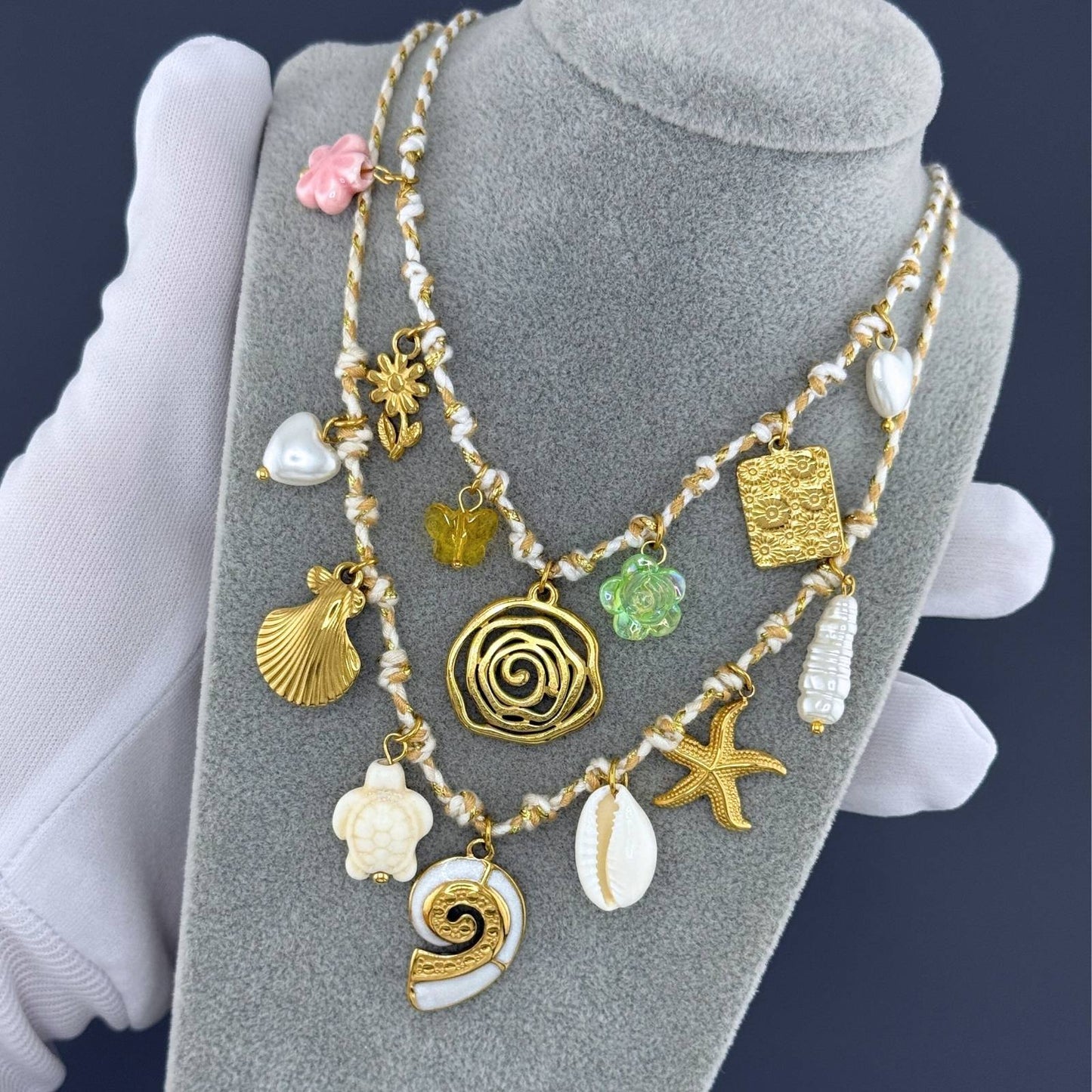 Necklace, 18K Gold Plated Steel