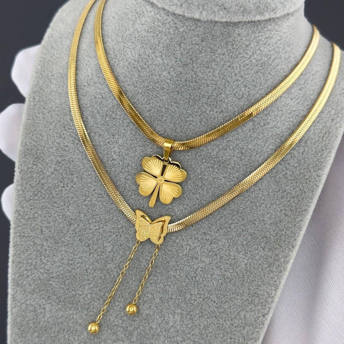 Necklace, 18K Gold Plated Steel