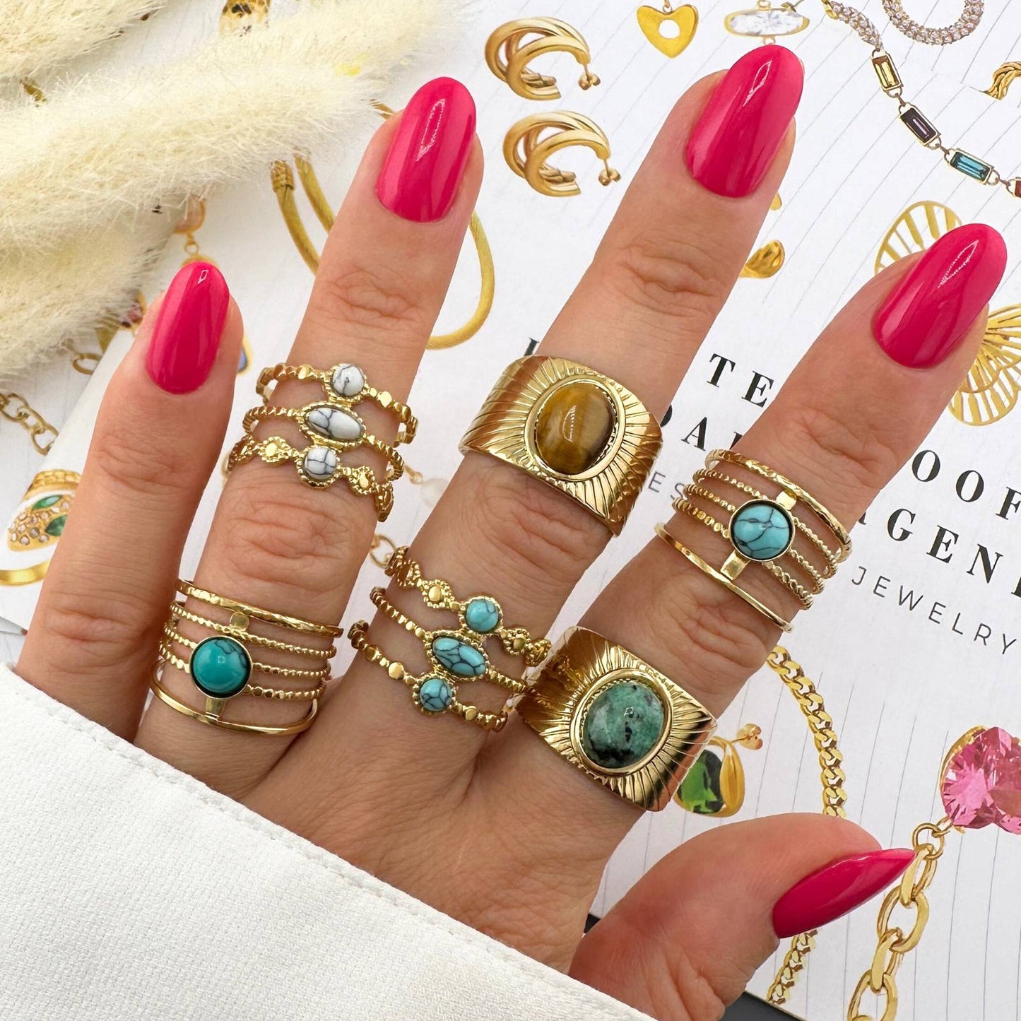 Ring, 18K Gold Plated Steel