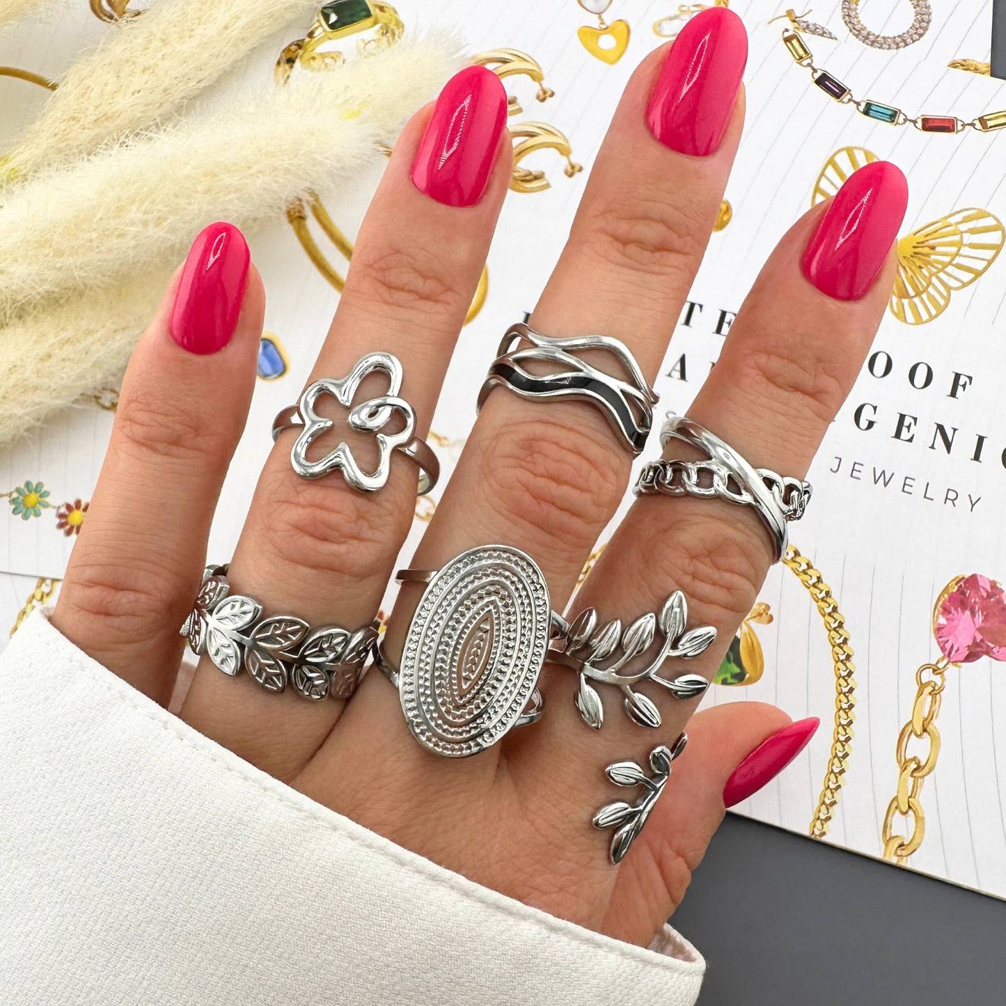 Flower Ring, Stainless Steel