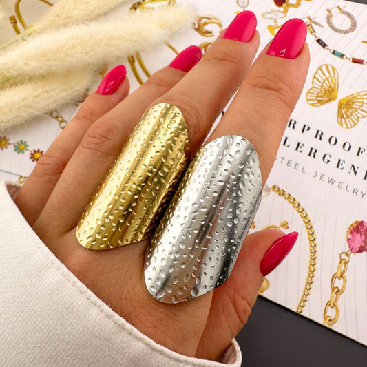 Ring, 18K Gold Plated Steel