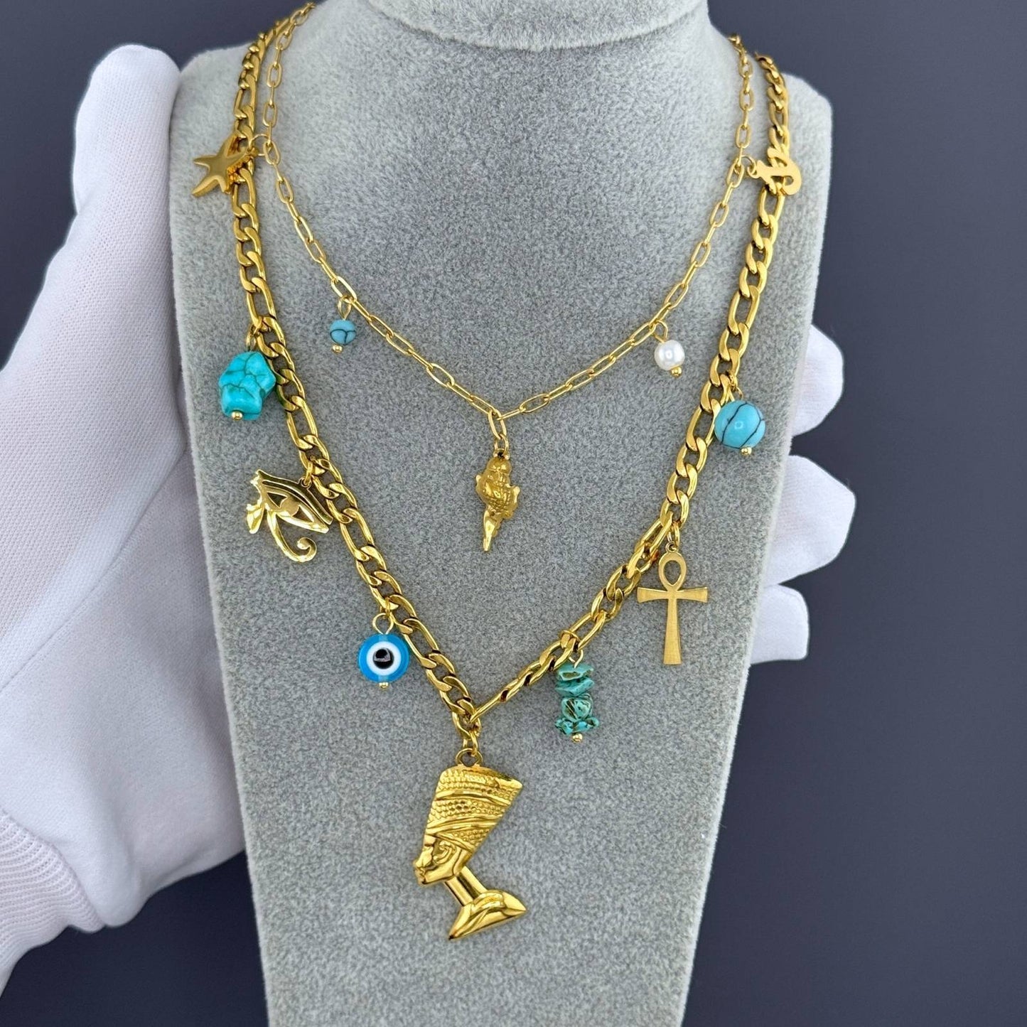 Seashell Necklace, 18K Gold Plated Steel