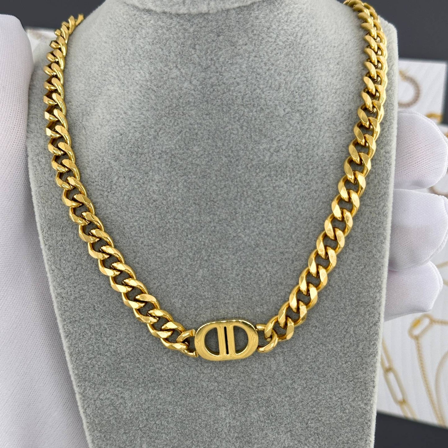 Necklace, 18K Gold Plated Steel
