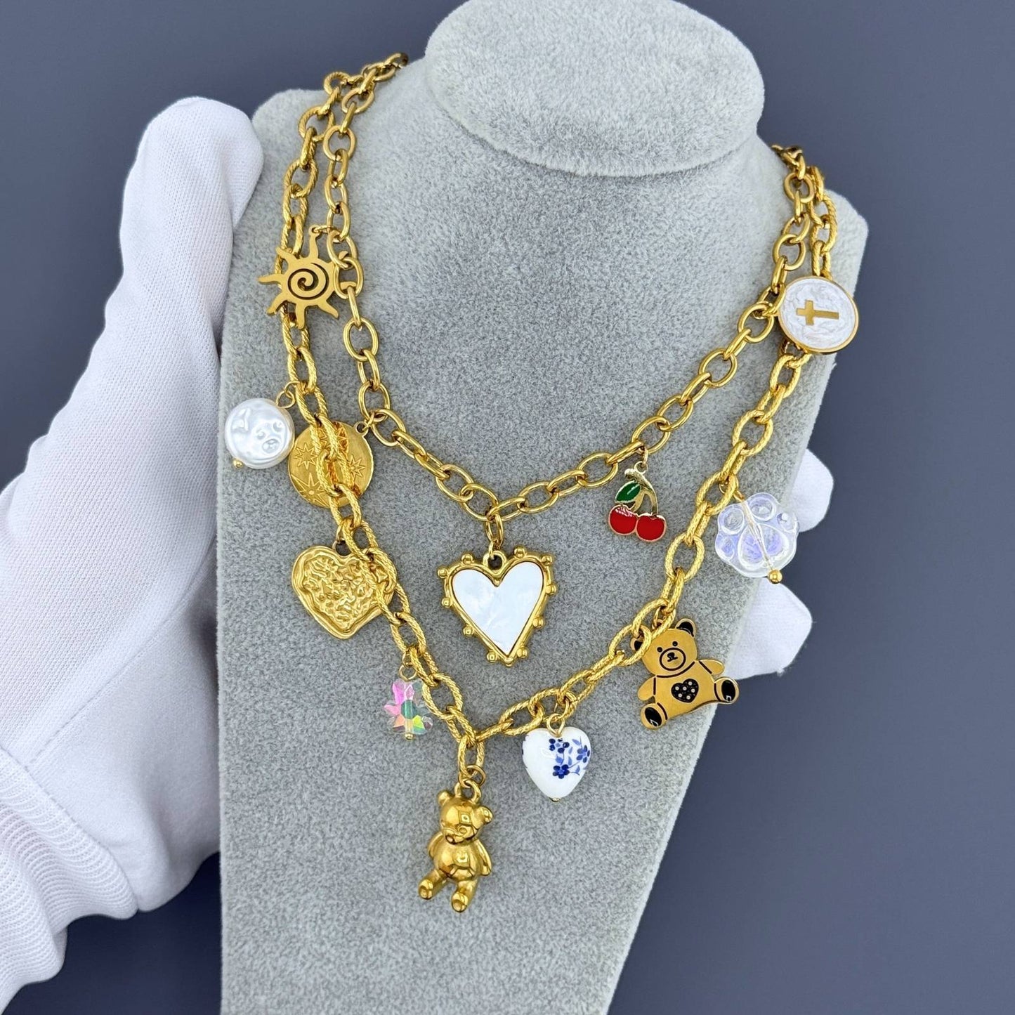 Necklace, 18K Gold Plated Steel