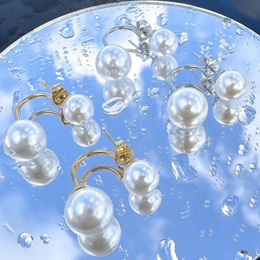 Earrings, 18K Gold Plated Steel