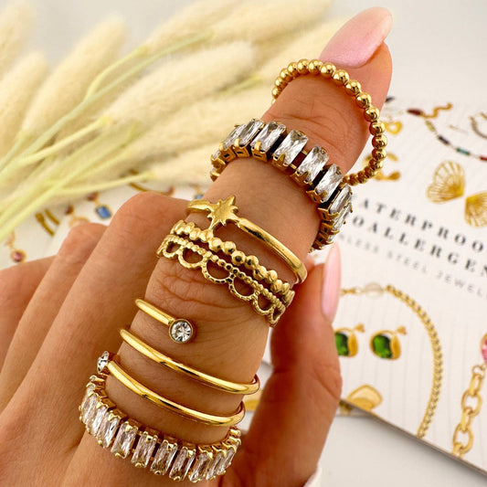 Ring, 18K Gold Plated Steel