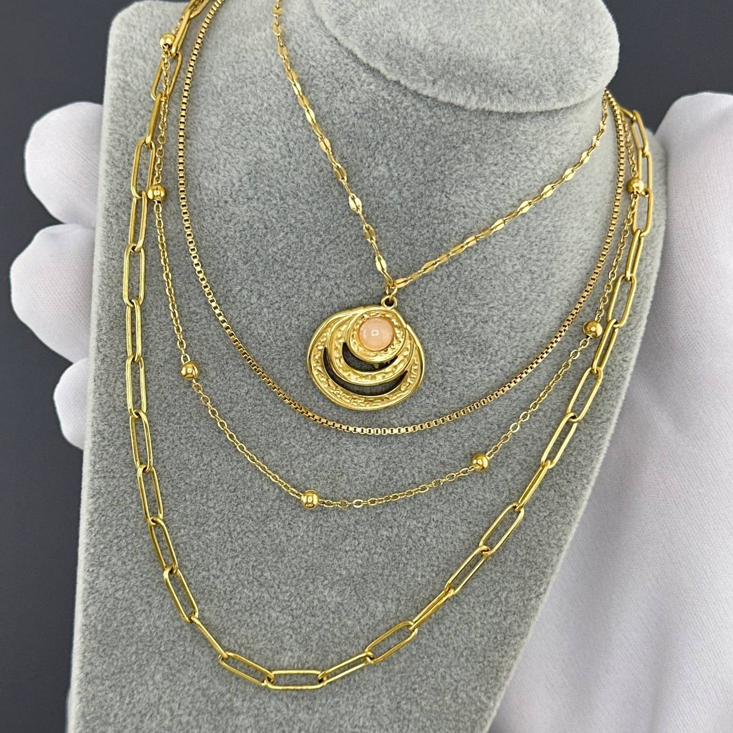 Necklace, 18K Gold Plated Steel