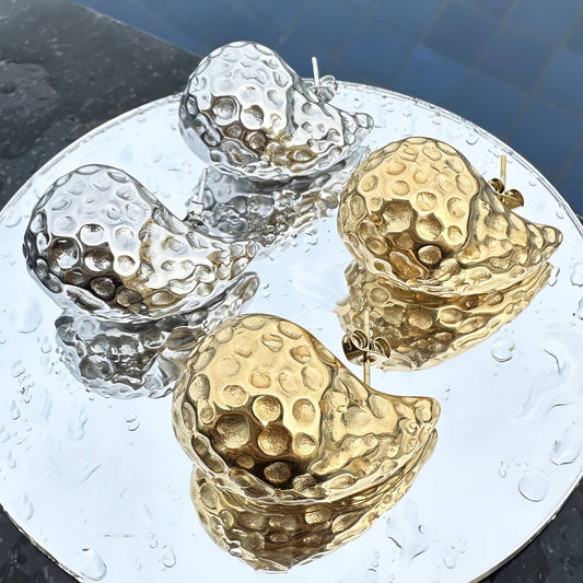 Teardrops Earrings, 18K Gold Plated Steel