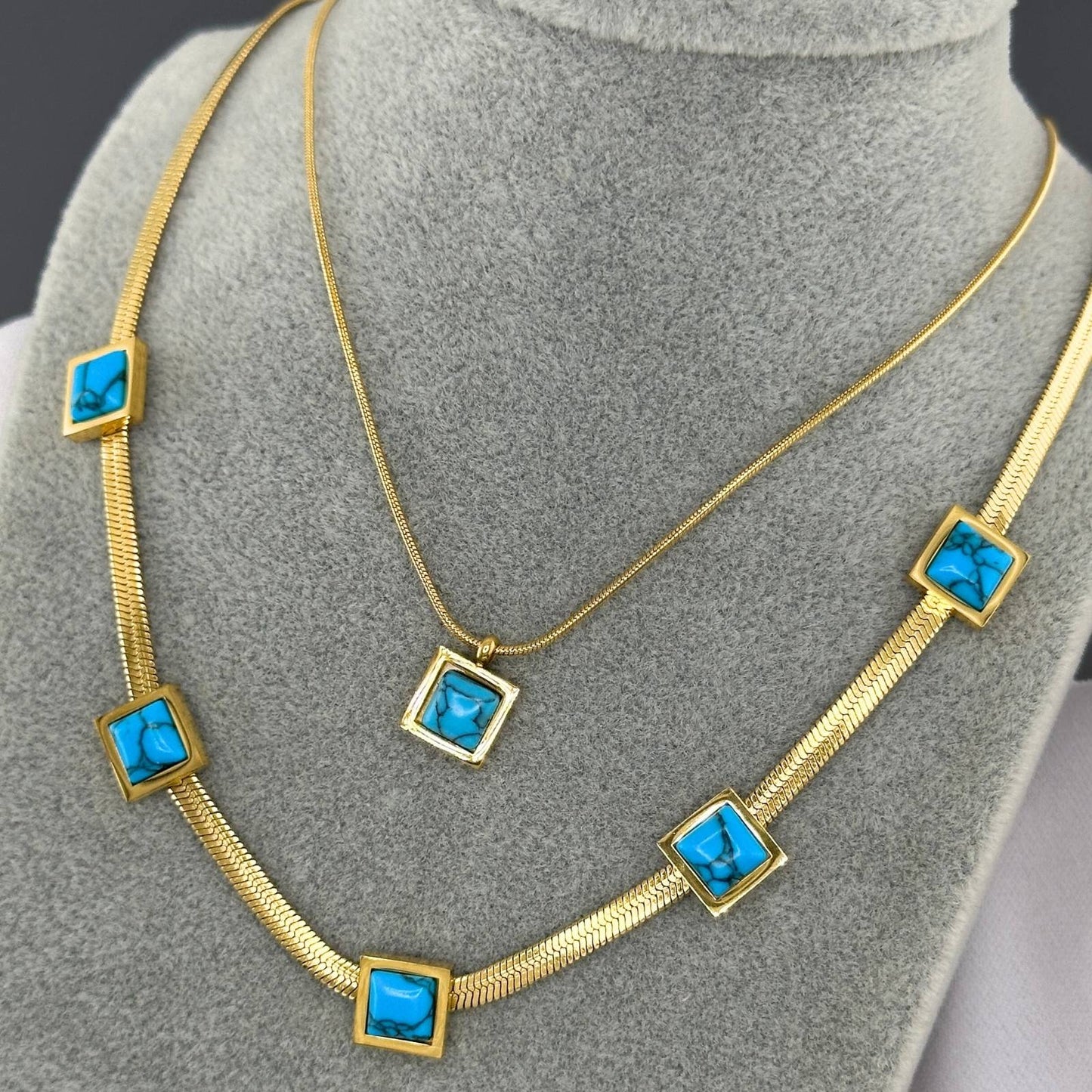 Necklace, 18K Gold Plated Steel