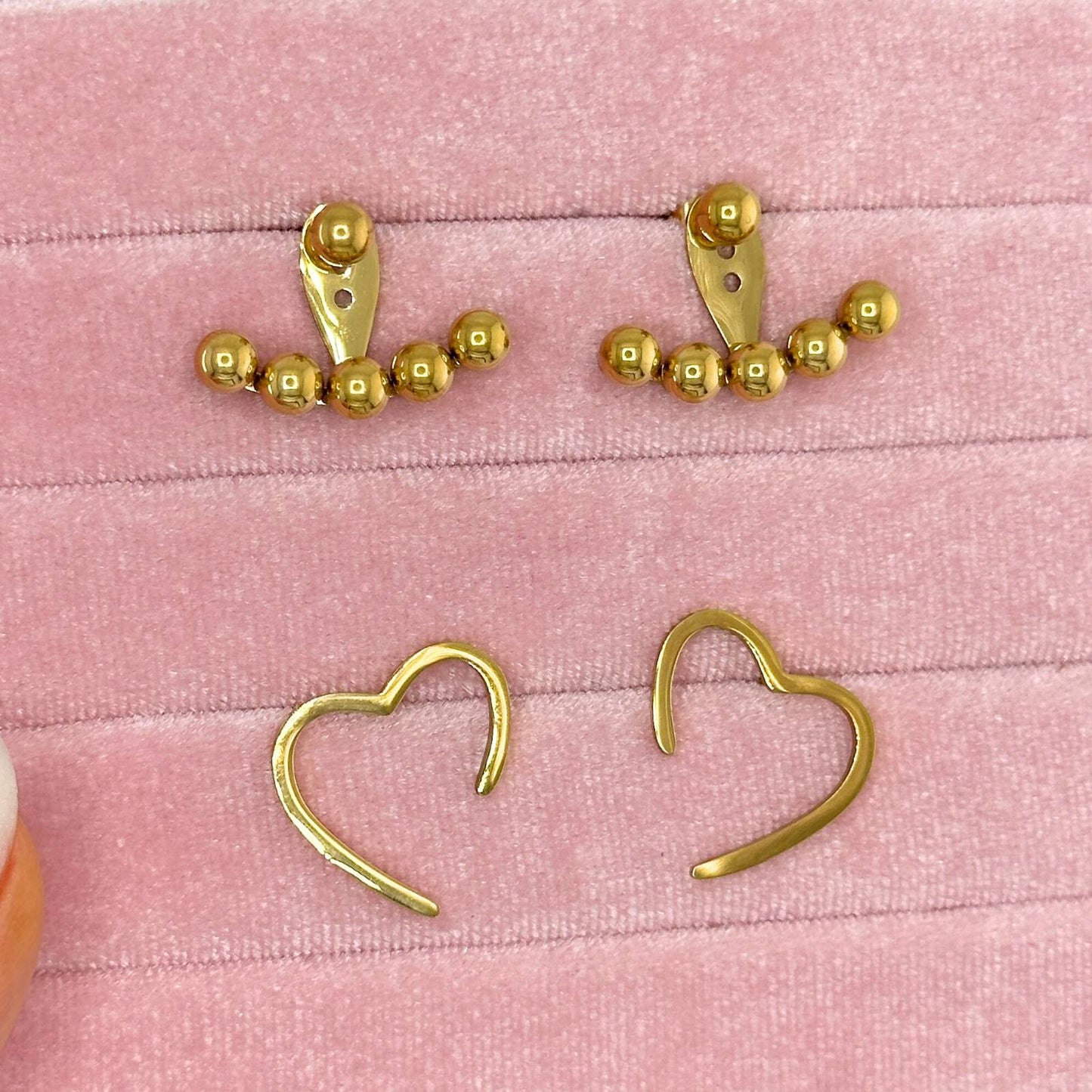 Earrings, 18K Gold Plated Steel