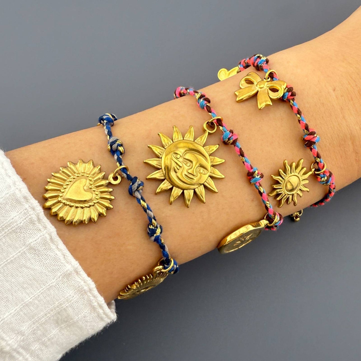 Sun Bracelet, 18K Gold Plated Steel