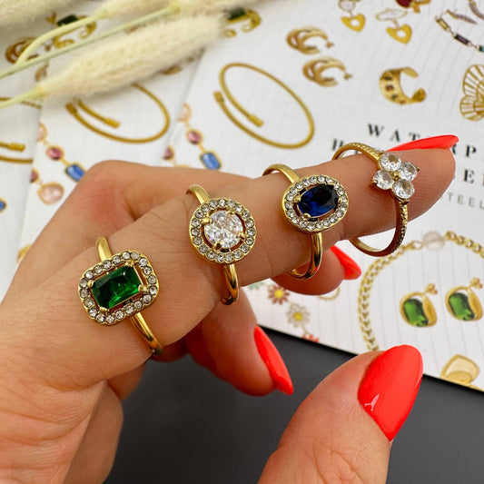 Ring, 18K Gold Plated Steel