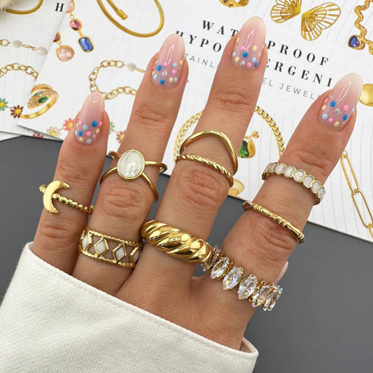 Ring, 18K Gold Plated Steel