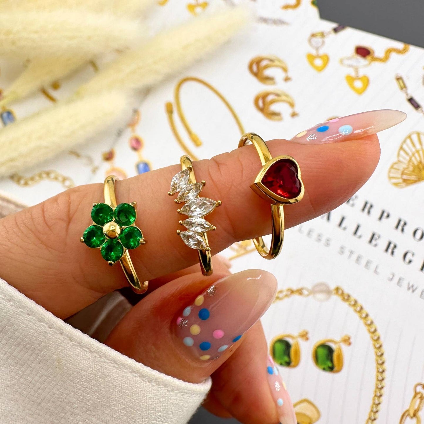 Ring, 18K Gold Plated Steel