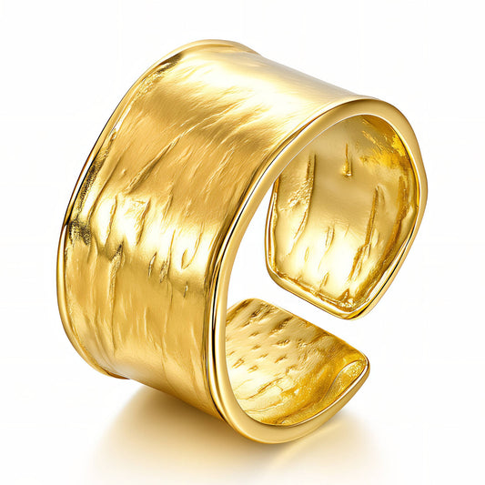 Ring, 18K Gold Plated Steel
