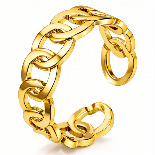 Ring, 18K Gold Plated Steel
