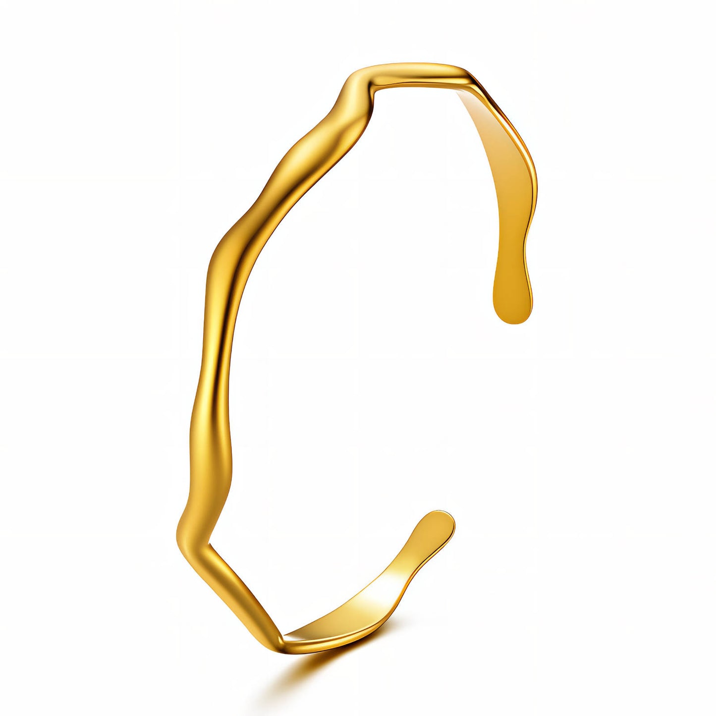Leaves Bracelet, 18K Gold Plated Steel