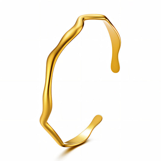 Leaves Bracelet, 18K Gold Plated Steel