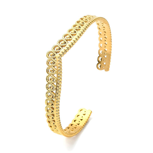 Bracelet, 18K Gold Plated Steel
