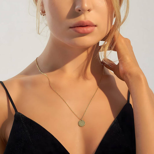 Necklace, 18K Gold Plated Steel