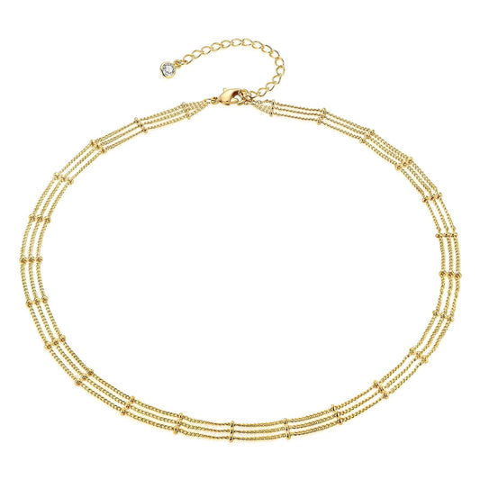 Necklace, 18K Gold Plated Steel