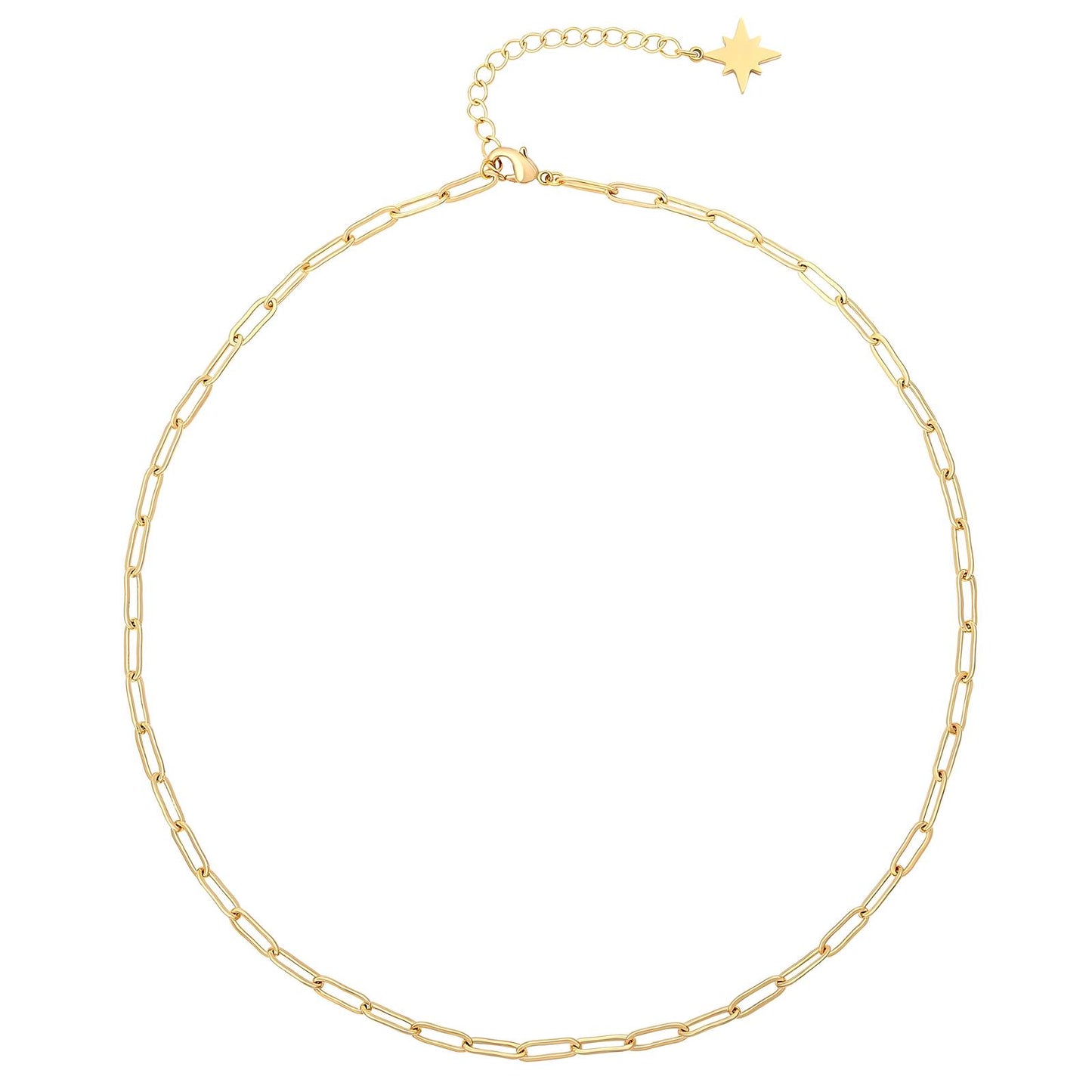 Necklace, 18K Gold Plated Steel