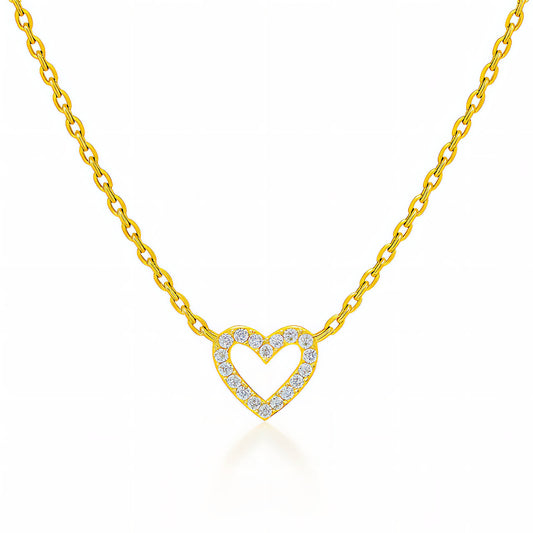 Hearts Necklace, 18K Gold Plated Steel
