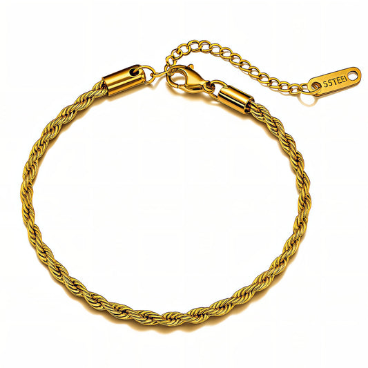 Bracelet, 18K Gold Plated Steel