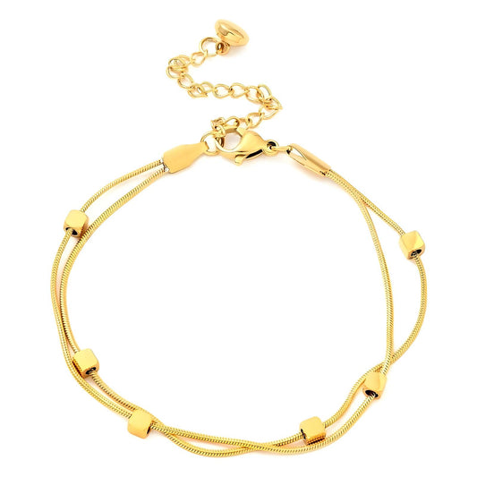 Bracelet, 18K Gold Plated Steel
