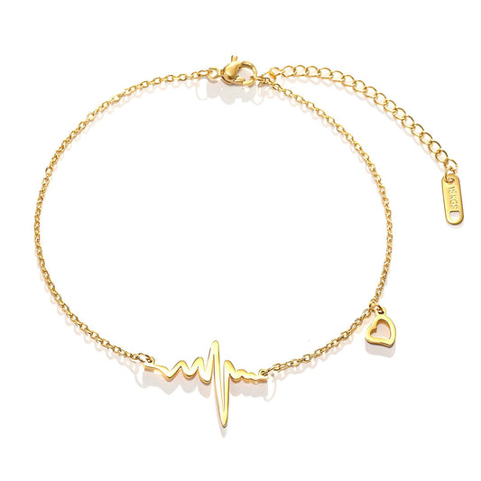 Hearts Bracelet, 18K Gold Plated Steel