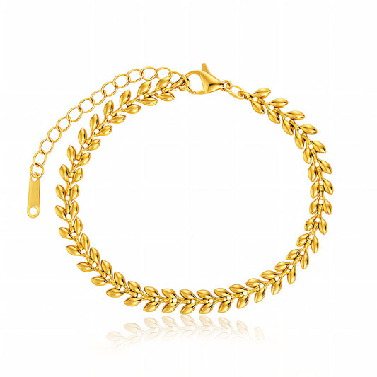Bracelet, 18K Gold Plated Steel
