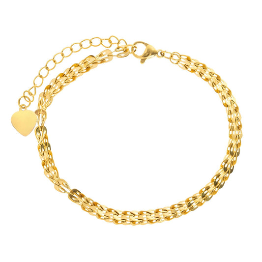 Bracelet, 18K Gold Plated Steel