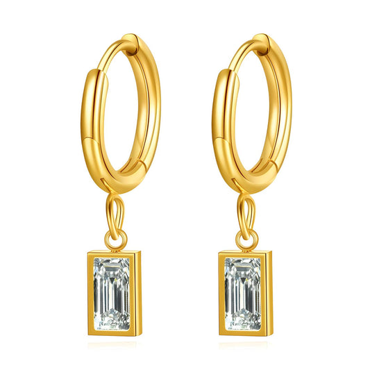 Earrings, 18K Gold Plated Steel