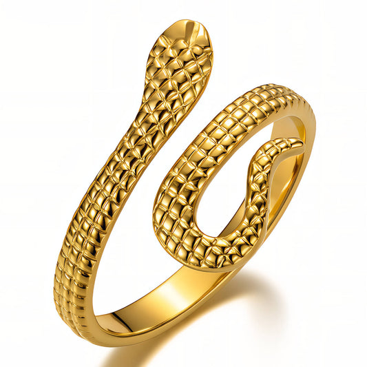 Snakes Ring, 18K Gold Plated Steel