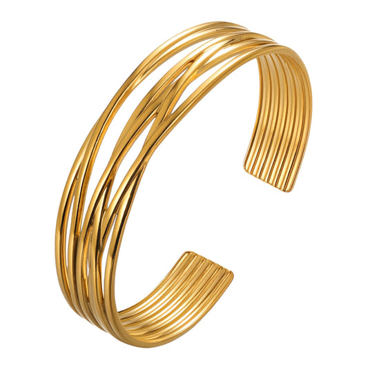 Bracelet, 18K Gold Plated Steel