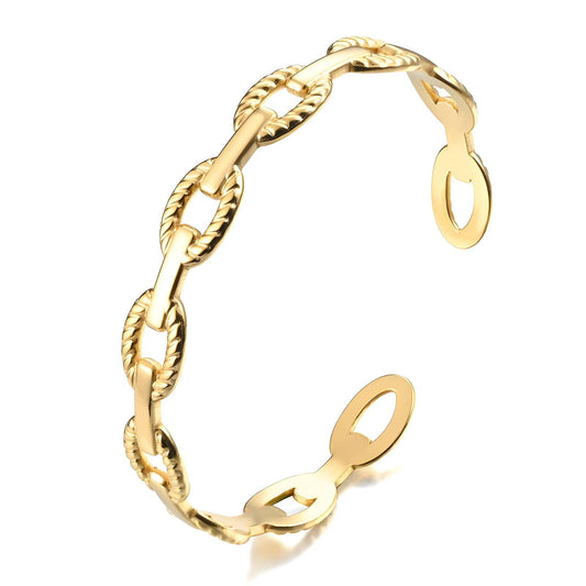 Bracelet, 18K Gold Plated Steel
