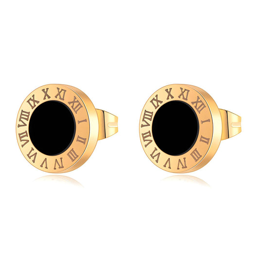 Earrings, 18K Gold Plated Steel