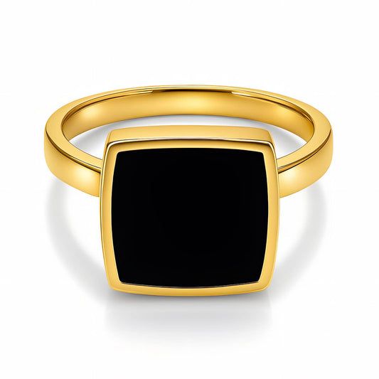 Ring, 18K Gold Plated Steel