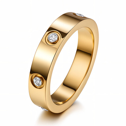 Ring, 18K Gold Plated Steel