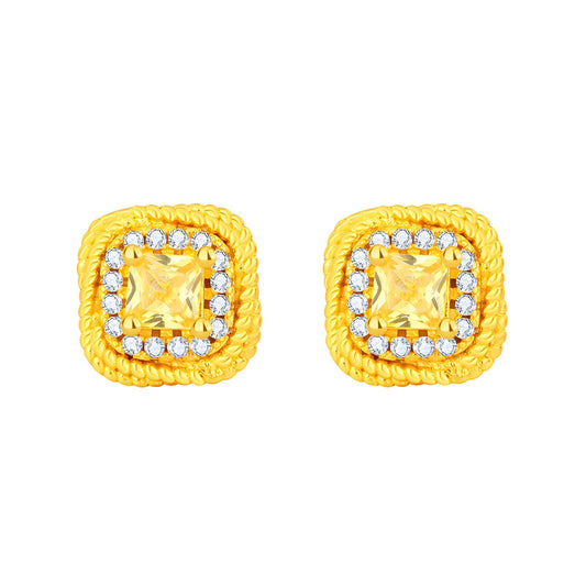 Earrings, 18K Gold Plated Brass