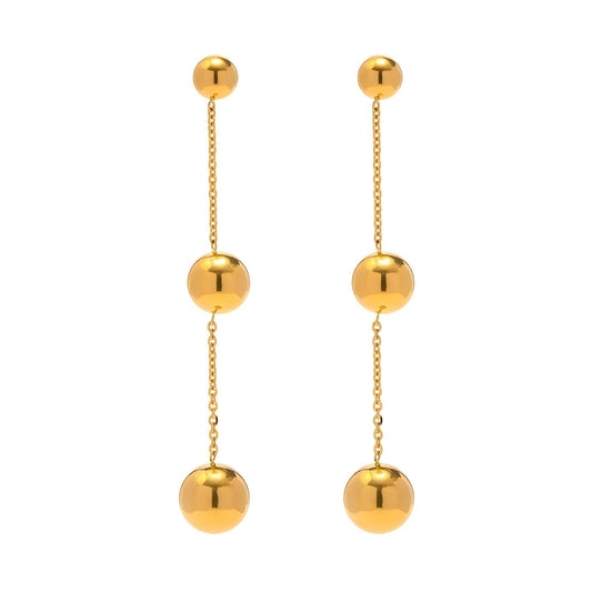 Earrings, 18K Gold Plated Steel