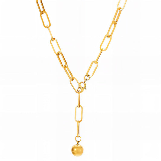Necklace, 18K Gold Plated Steel