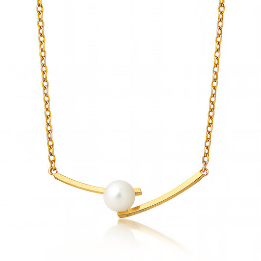 Necklace, 18K Gold Plated Steel