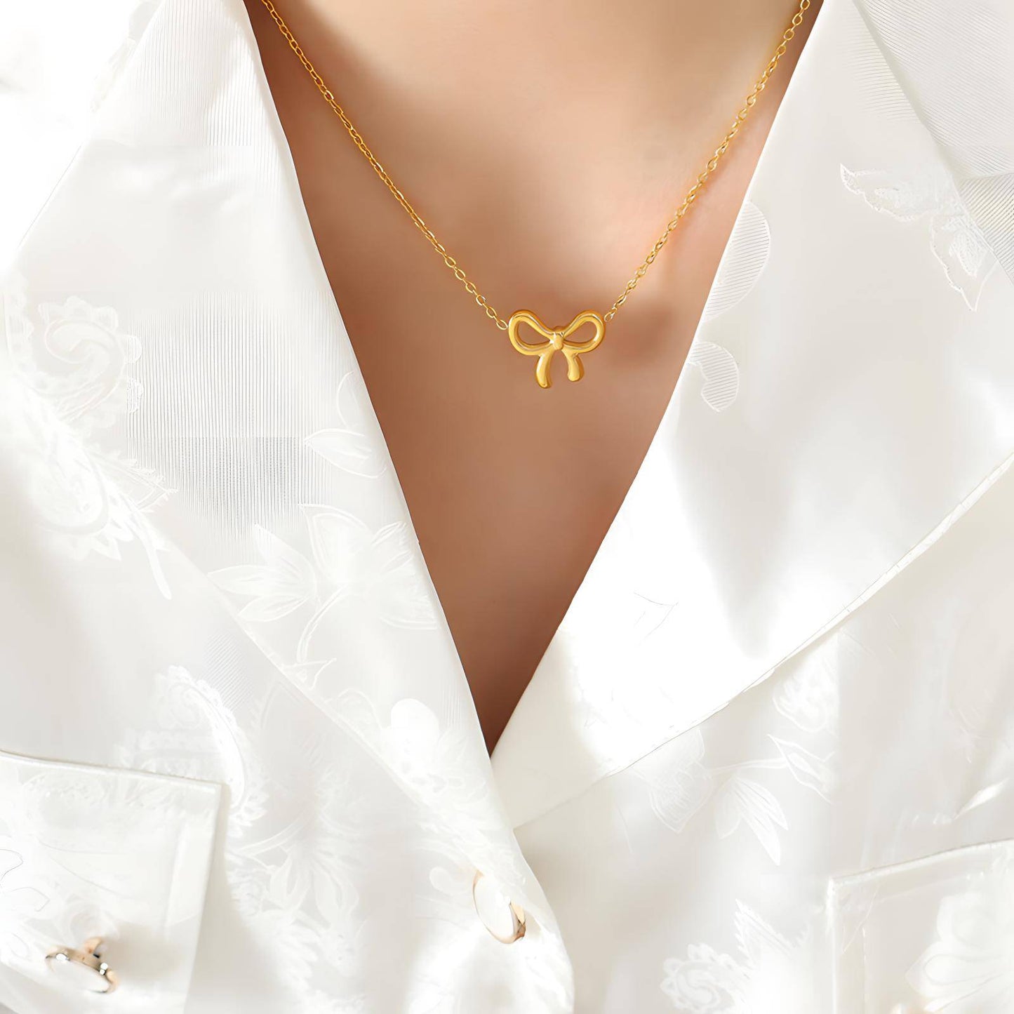 Necklace, 18K Gold Plated Steel