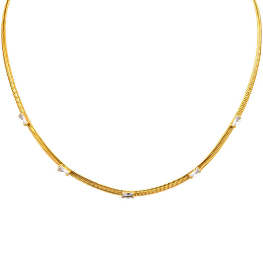 Necklace, 18K Gold Plated Steel