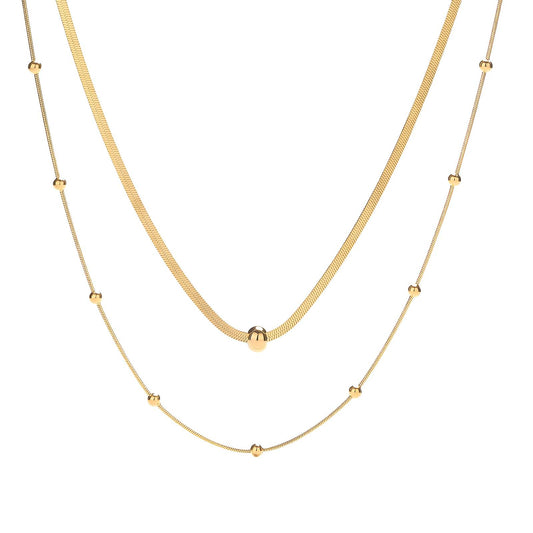 Necklace, 18K Gold Plated Steel