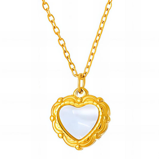 Hearts Necklace, 18K Gold Plated Steel